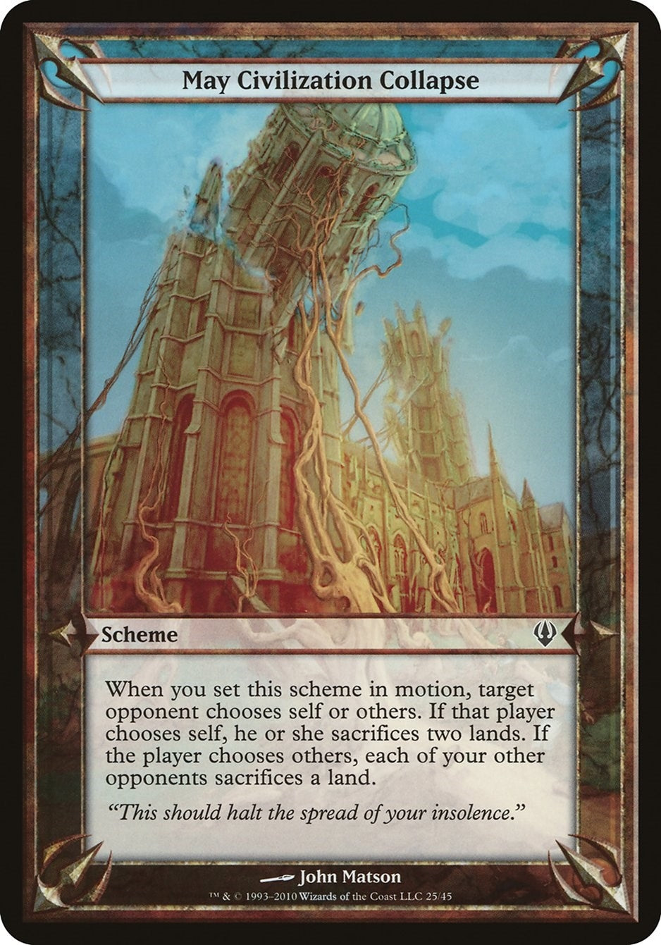 Image for May Civilization Collapse (Archenemy) [Oversize Cards] - Magic: The Gathering