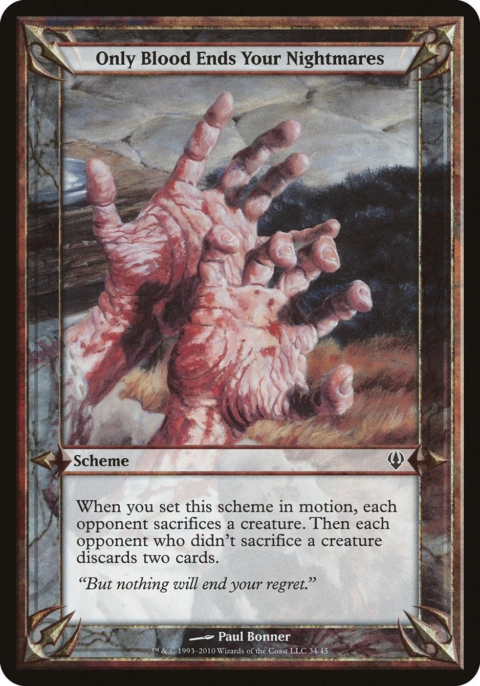 Image for Only Blood Ends Your Nightmares (Archenemy) [Oversize Cards] - Magic: The Gathering