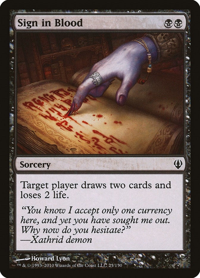 Image for Sign in Blood (25) [Archenemy] - Magic: The Gathering