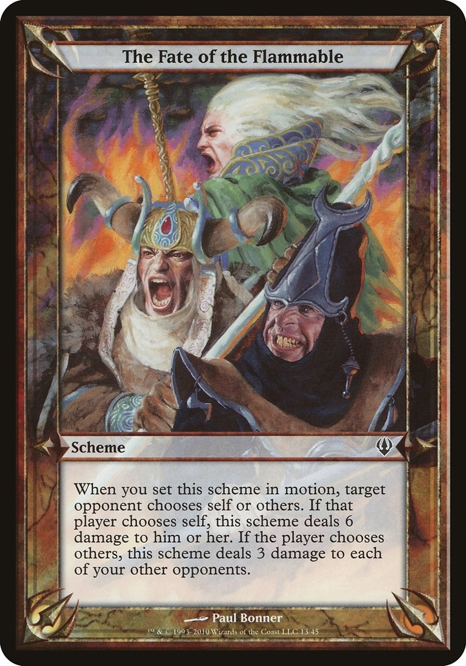 Image for The Fate of the Flammable (Archenemy) [Oversize Cards] - Magic: The Gathering