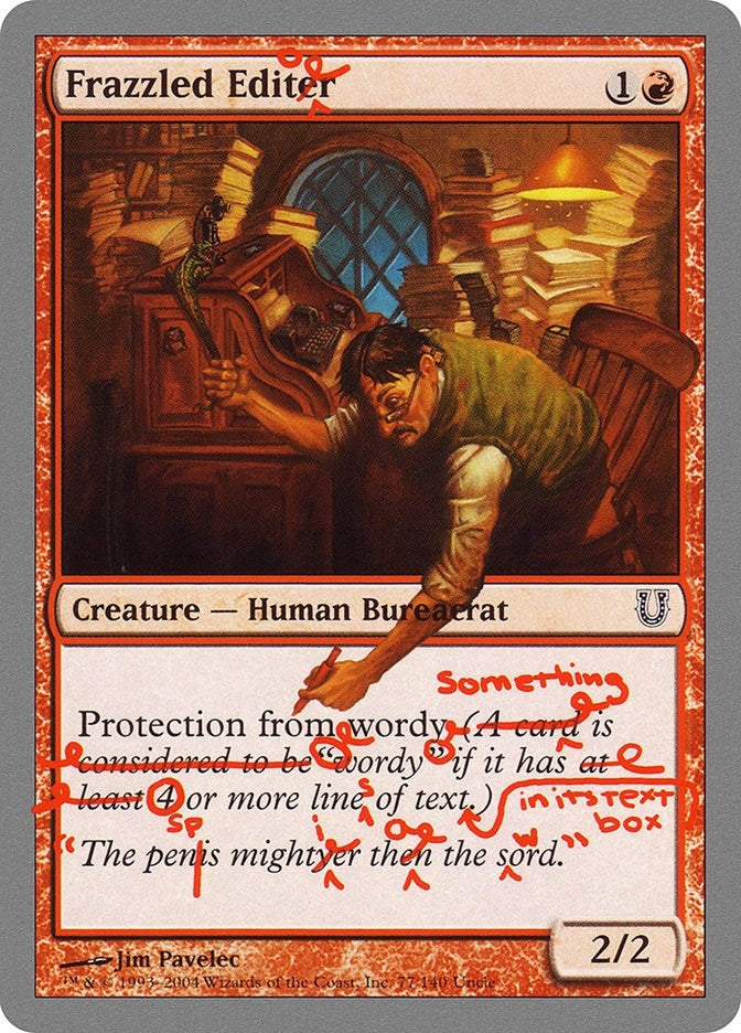Image for Frazzled Editor (77) [Unhinged] - Magic: The Gathering