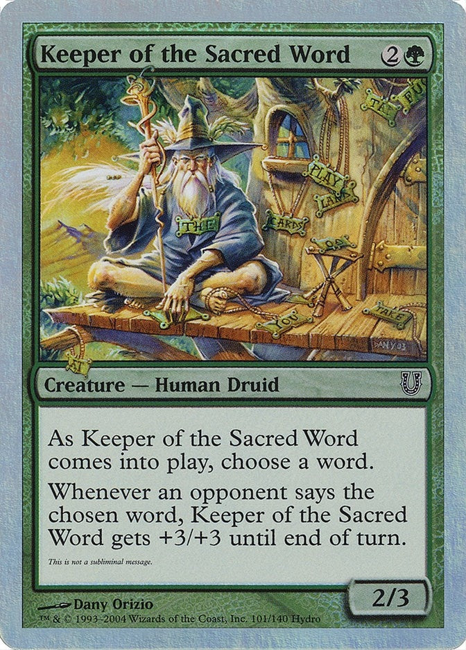 Image for Keeper of the Sacred Word (101) [Unhinged] - Magic: The Gathering