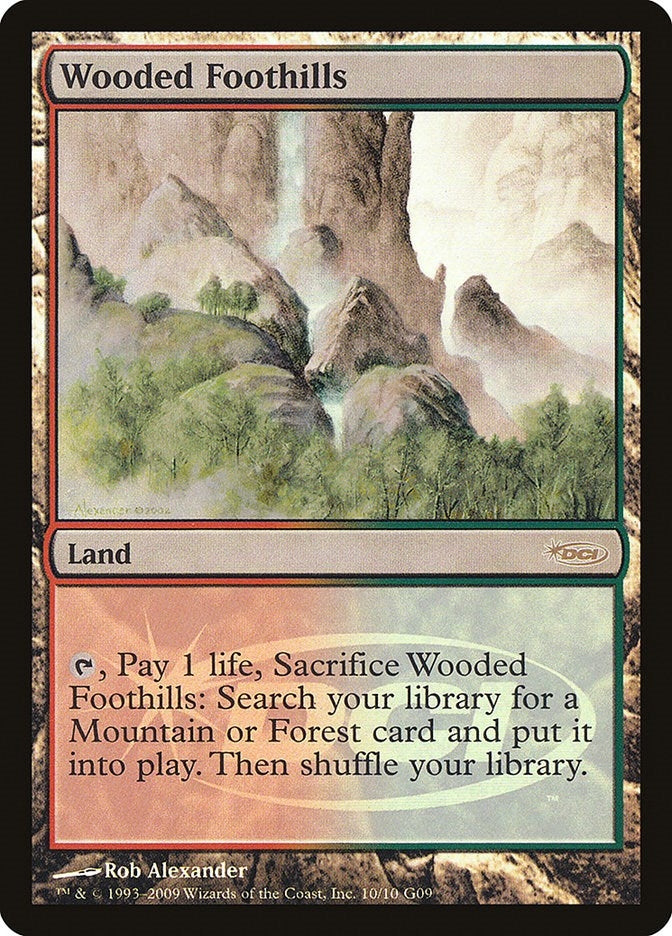 Image for Wooded Foothills (10) [Judge Promos] - Magic: The Gathering