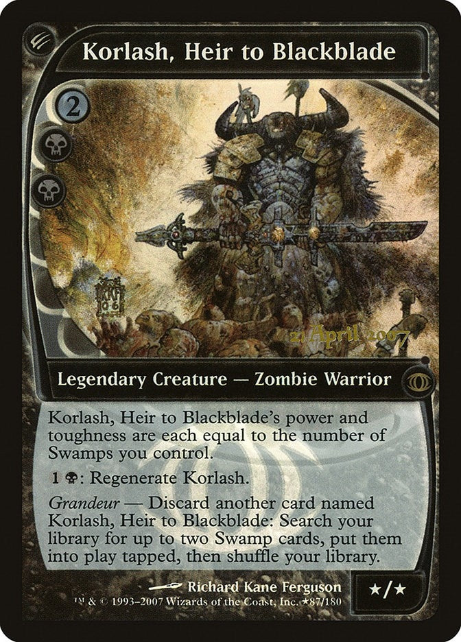 Image for Korlash, Heir to Blackblade (87) [Prerelease Cards] - Magic: The Gathering