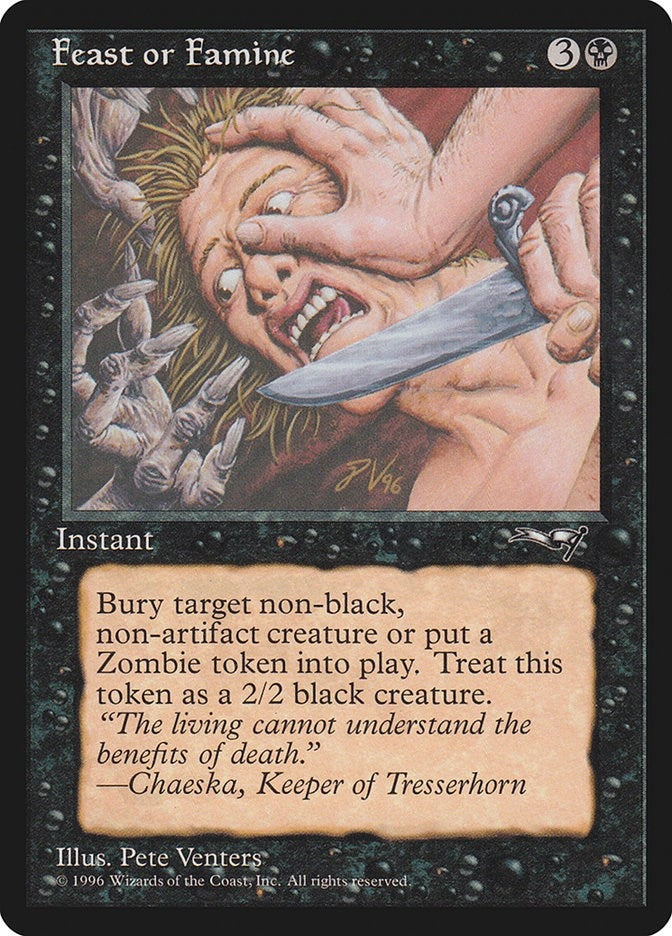 Image for Feast or Famine (Knife) (9) [Alliances] - Magic: The Gathering