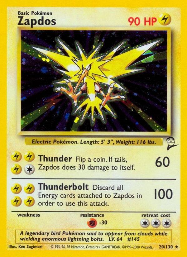 Image for Zapdos (020/130) [Base Set 2] - Pokemon