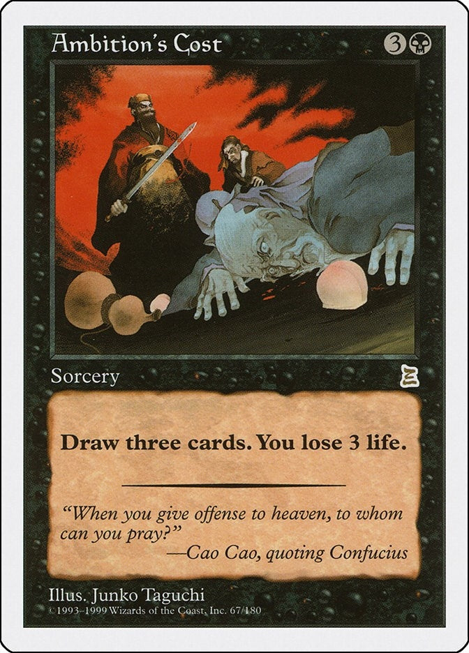 Image for Ambition's Cost (67) [Portal Three Kingdoms] - Magic: The Gathering