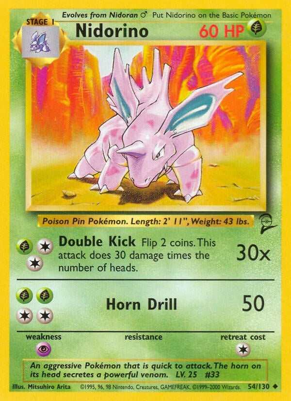 Image for Nidorino (054/130) [Base Set 2] - Pokemon