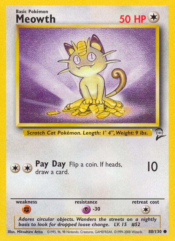 Image for Meowth (080/130) [Base Set 2] - Pokemon
