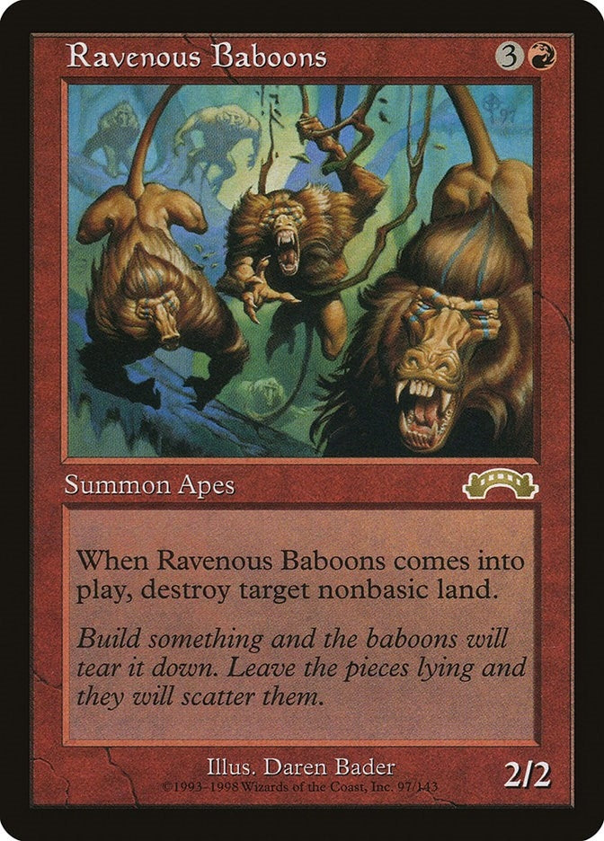 Image for Ravenous Baboons (97) [Exodus] - Magic: The Gathering