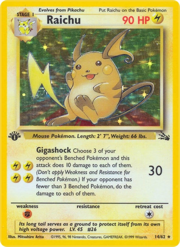 Image for Raichu (14) (14/62) [Fossil] - Pokemon