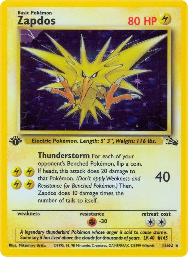 Image for Zapdos (15) (15/62) [Fossil] - Pokemon