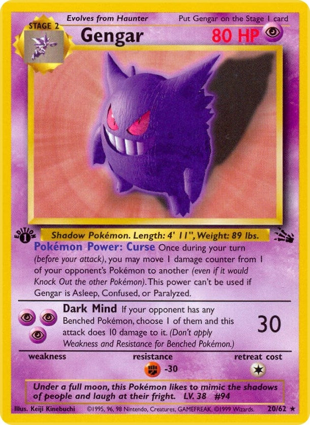 Image for Gengar (20) (20/62) [Fossil] - Pokemon