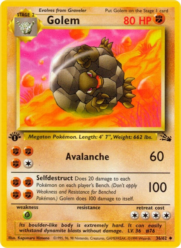 Image for Golem (36/62) [Fossil] - Pokemon