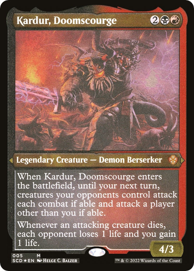 Image for Kardur, Doomscourge (Foil Etched) (5) [Starter Commander Decks] - Magic: The Gathering