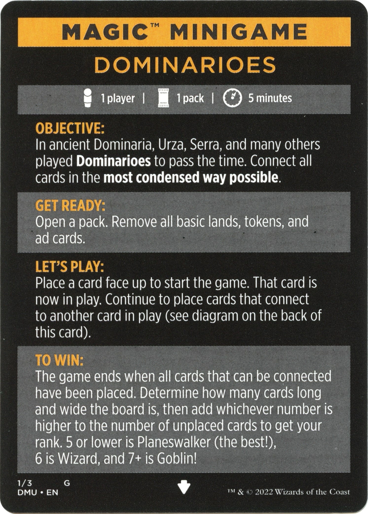 Image for Magic Minigame: Dominarioes (1) [Dominaria United] - Magic: The Gathering