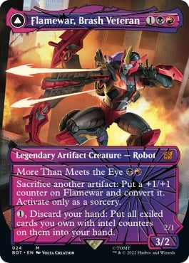 Image for Flamewar, Brash Veteran (Shattered Glass) (24) [Universes Beyond: Transformers] - Magic: The Gathering