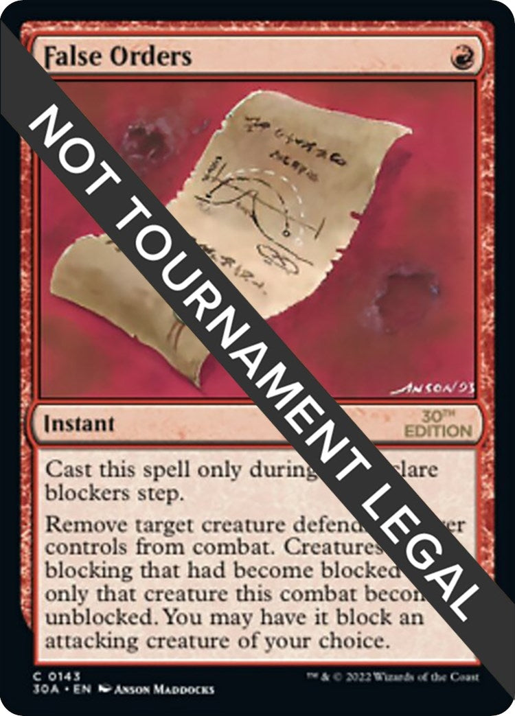 Image for False Orders (143) [30th Anniversary Edition] - Magic: The Gathering
