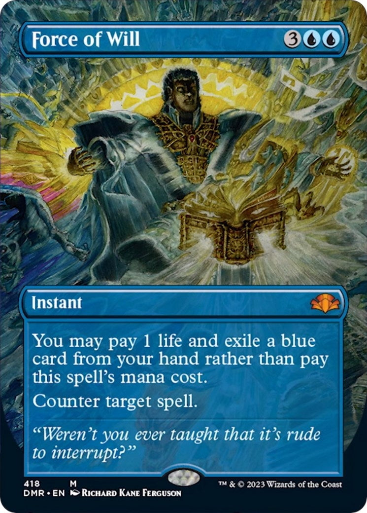 Image for Force of Will (Borderless) (418) [Dominaria Remastered] - Magic: The Gathering