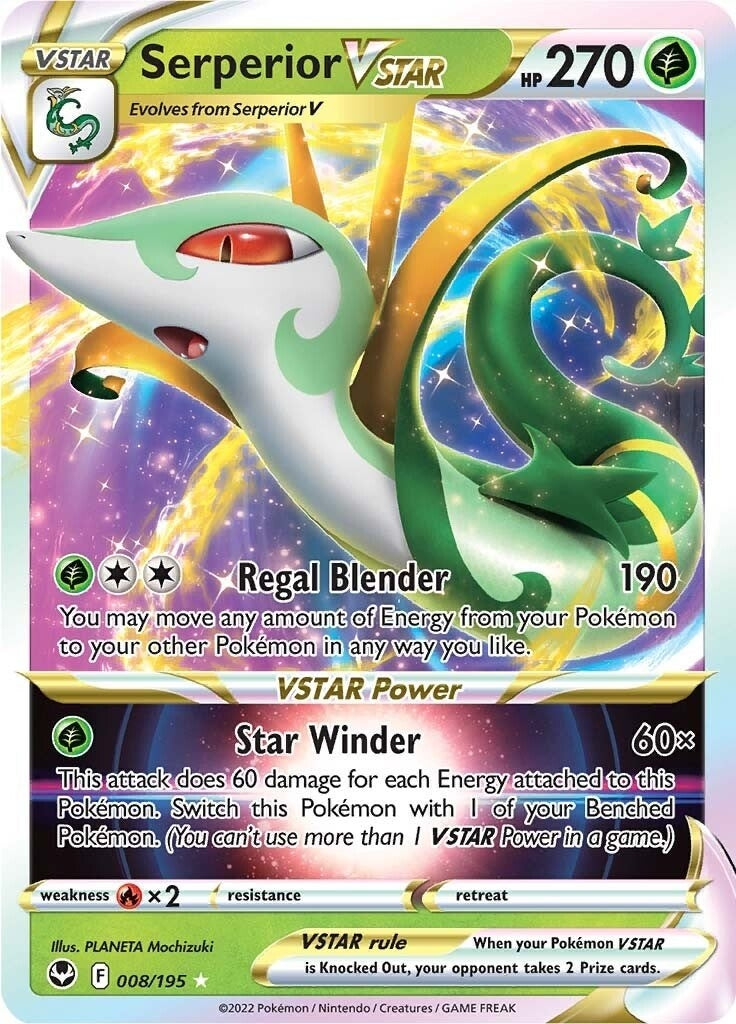 Serperior VSTAR (008/195) [SWSH12: Silver Tempest]