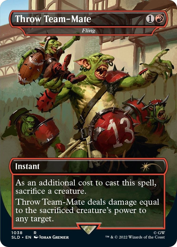 Image for Throw Team-Mate - Fling (Borderless) (1038) [Secret Lair Drop Series] - Magic: The Gathering