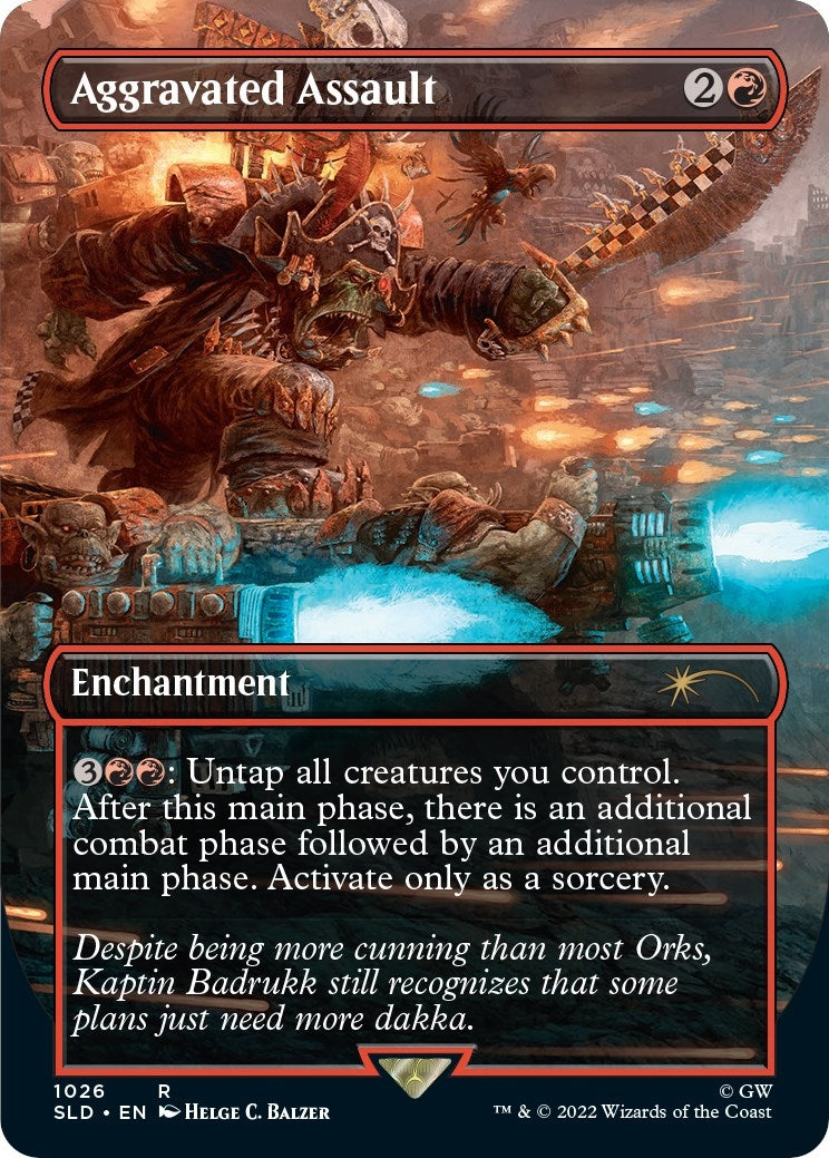Image for Aggravated Assault (Borderless) (1026) [Secret Lair Drop Series] - Magic: The Gathering