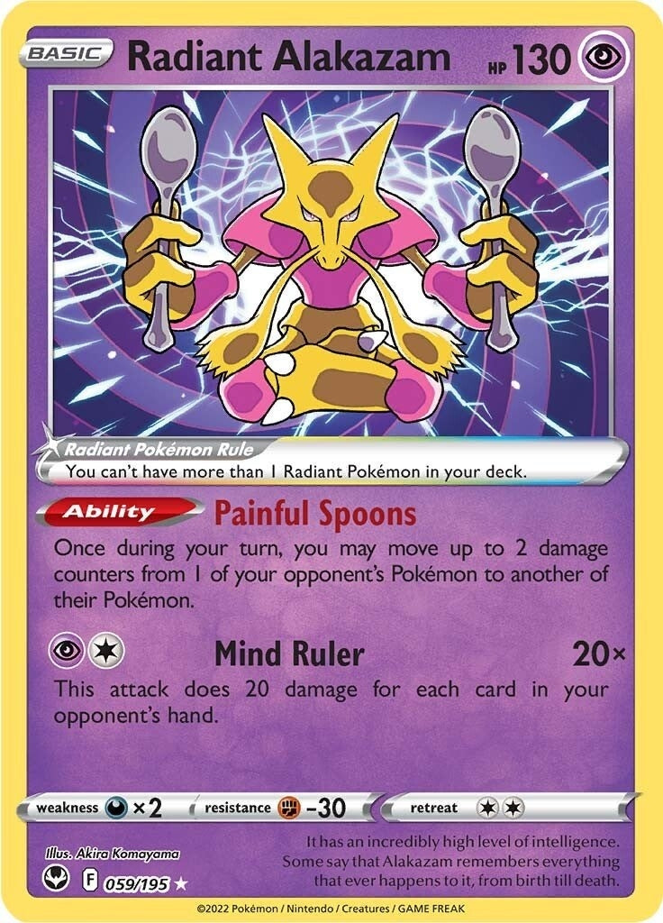 Image for Radiant Alakazam (059/195) [SWSH12: Silver Tempest] - Pokemon