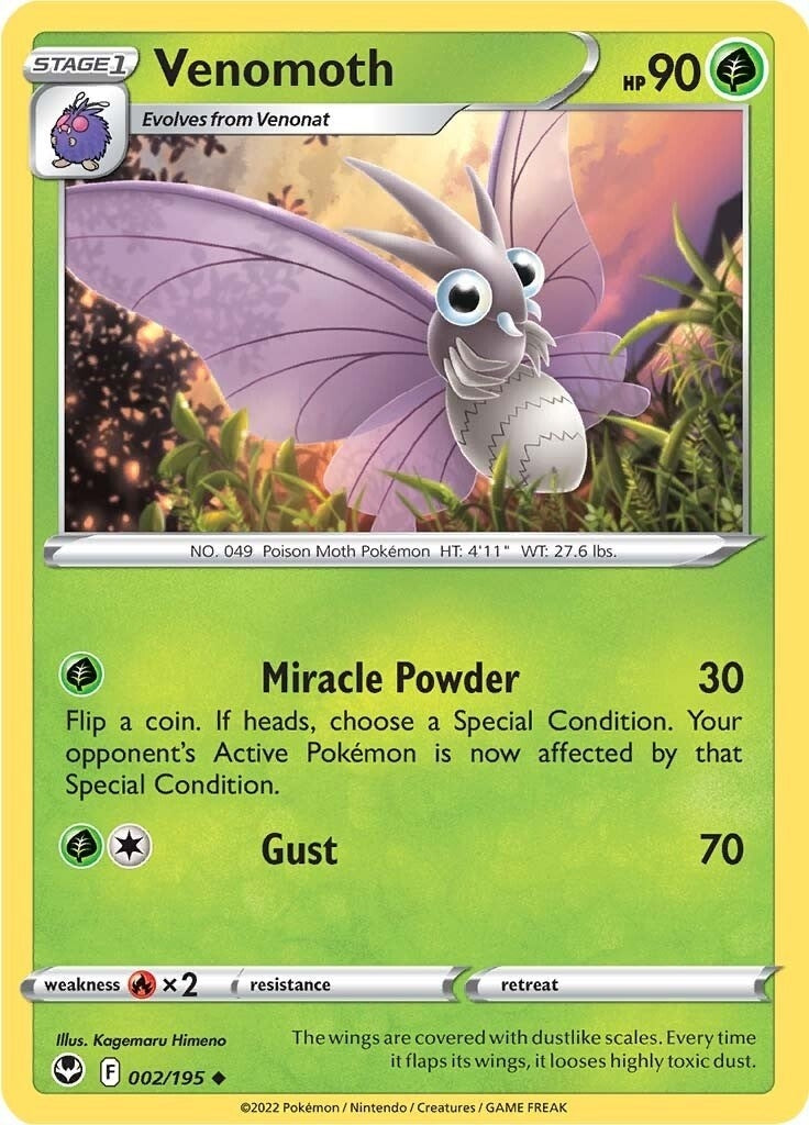 Image for Venomoth (002/195) [SWSH12: Silver Tempest] - Pokemon