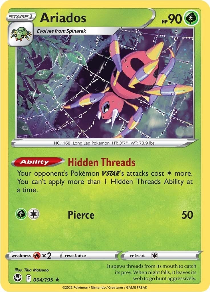 Image for Ariados (004/195) [SWSH12: Silver Tempest] - Pokemon