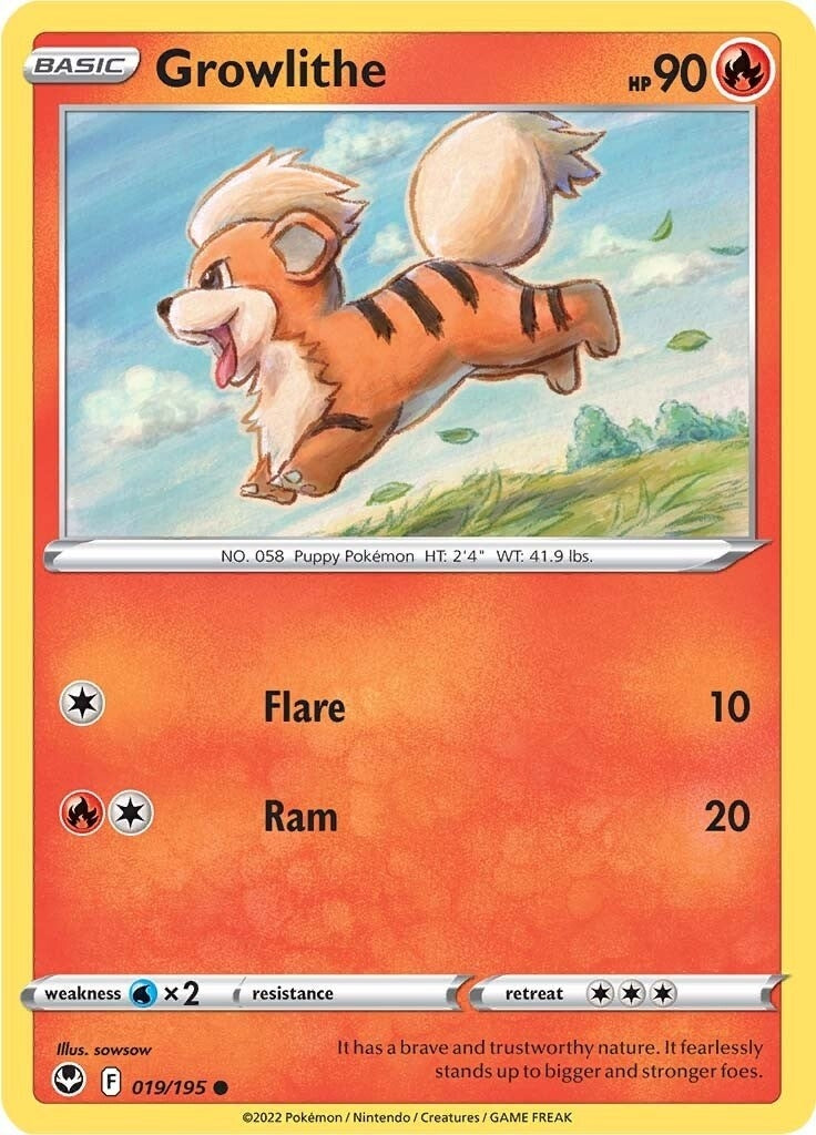 Image for Growlithe (019/195) [SWSH12: Silver Tempest] - Pokemon