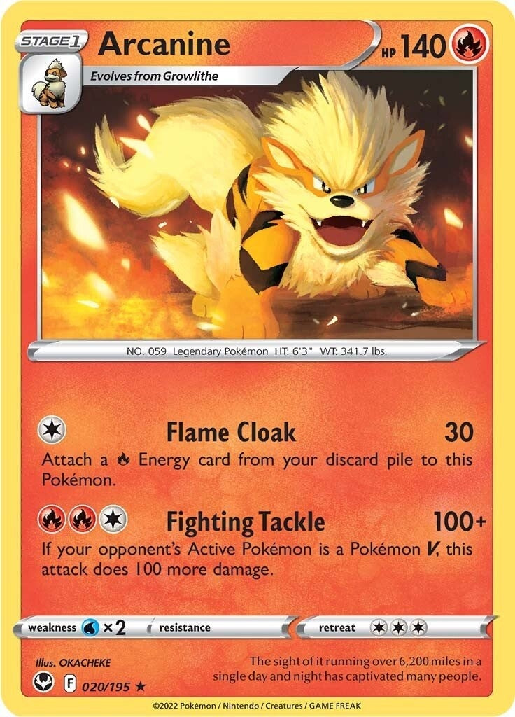 Image for Arcanine (020/195) [SWSH12: Silver Tempest] - Pokemon
