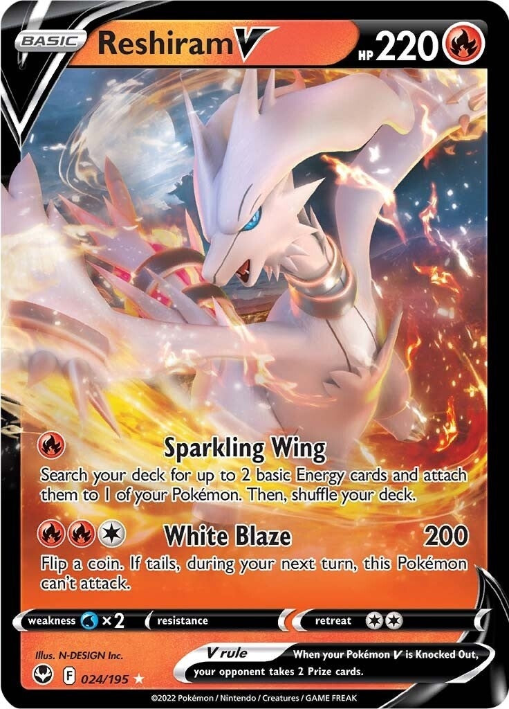 Image for Reshiram V (024/195) [SWSH12: Silver Tempest] - Pokemon