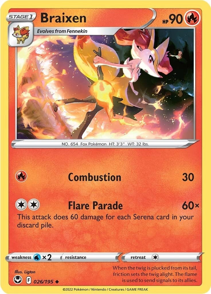 Image for Braixen (026/195) [SWSH12: Silver Tempest] - Pokemon