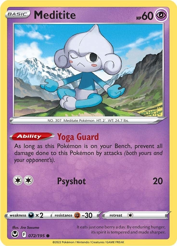 Image for Meditite (072/195) [SWSH12: Silver Tempest] - Pokemon