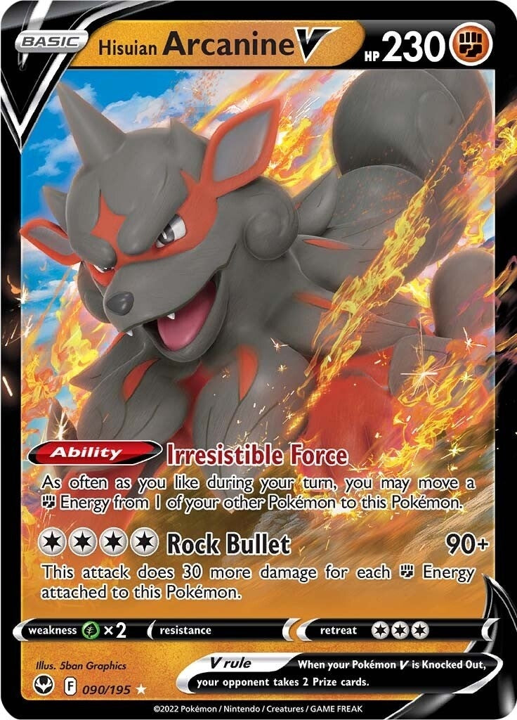Image for Hisuian Arcanine V (090/195) [SWSH12: Silver Tempest] - Pokemon