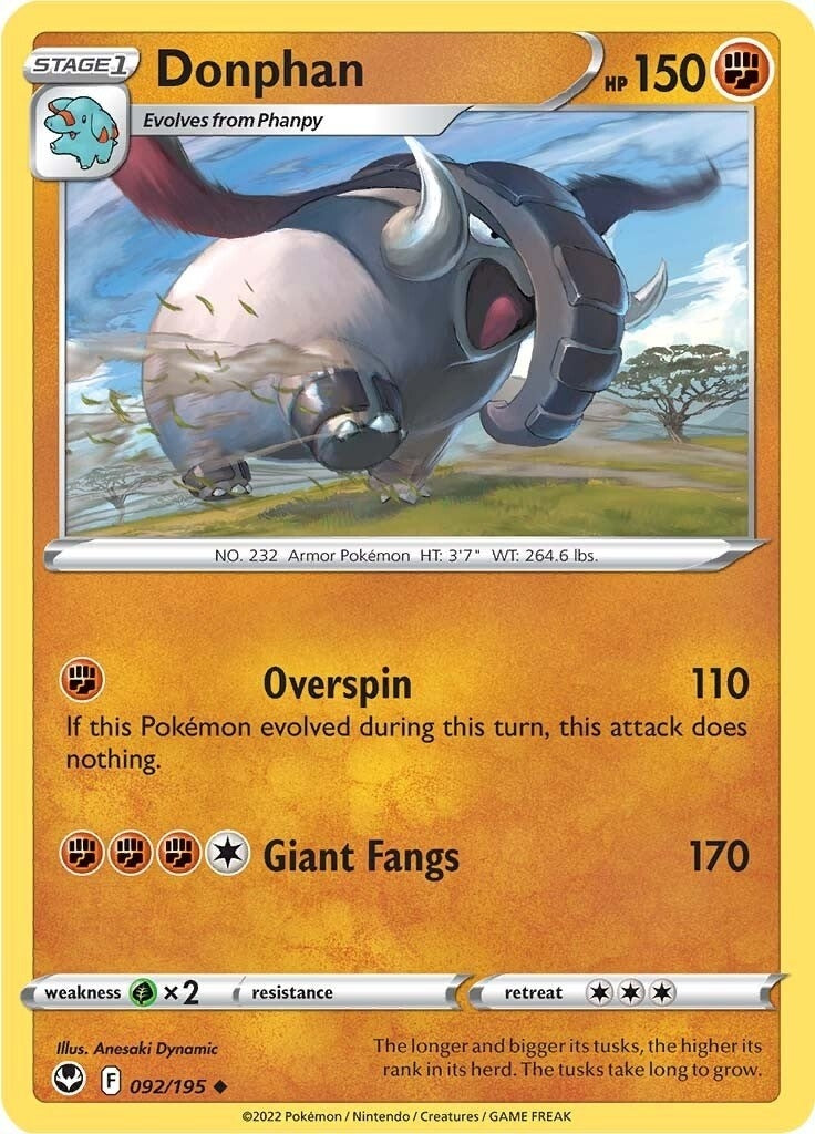 Image for Donphan (092/195) [SWSH12: Silver Tempest] - Pokemon