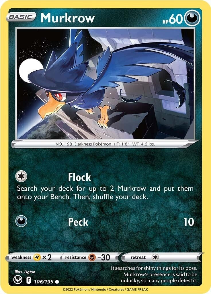 Image for Murkrow (106/195) [SWSH12: Silver Tempest] - Pokemon
