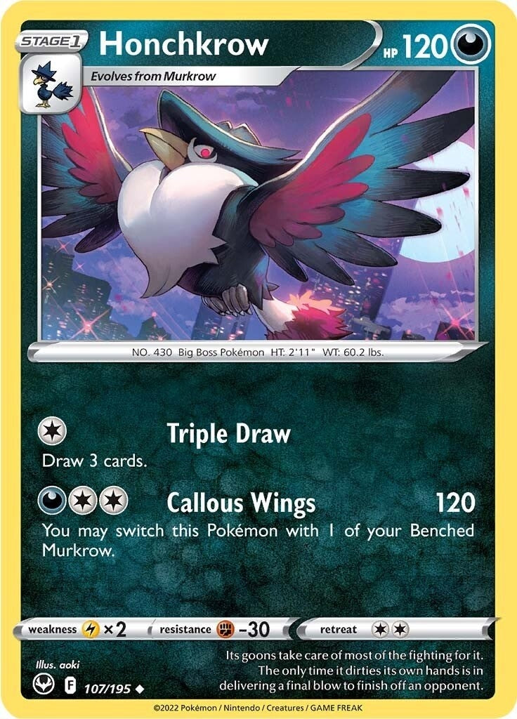 Image for Honchkrow (107/195) [SWSH12: Silver Tempest] - Pokemon