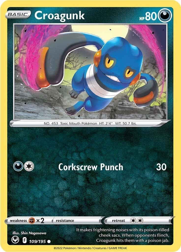 Image for Croagunk (109/195) [SWSH12: Silver Tempest] - Pokemon