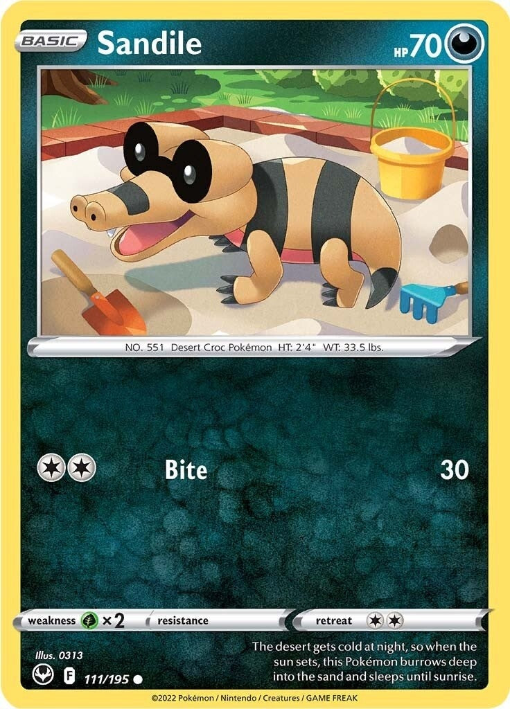 Image for Sandile (111/195) [SWSH12: Silver Tempest] - Pokemon