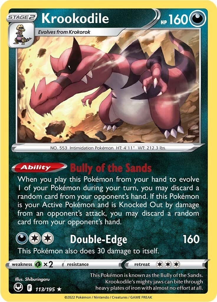 Image for Krookodile (113/195) [SWSH12: Silver Tempest] - Pokemon