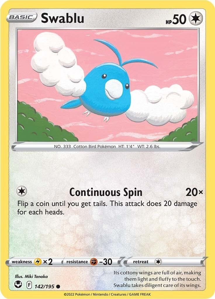 Image for Swablu (142/195) [SWSH12: Silver Tempest] - Pokemon