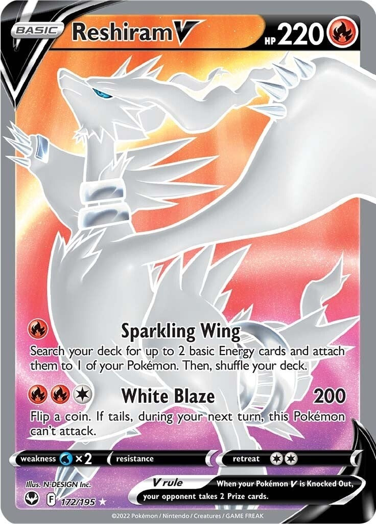 Image for Reshiram V (Full Art) (172/195) [SWSH12: Silver Tempest] - Pokemon