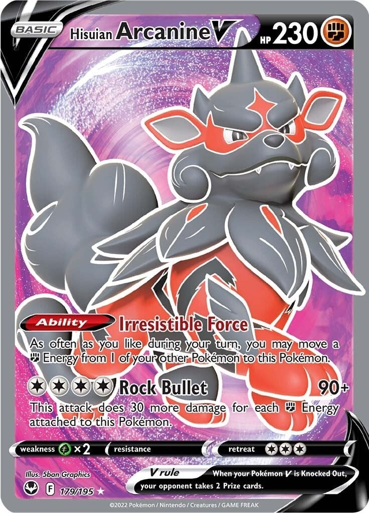 Image for Hisuian Arcanine V (Full Art) (179/195) [SWSH12: Silver Tempest] - Pokemon