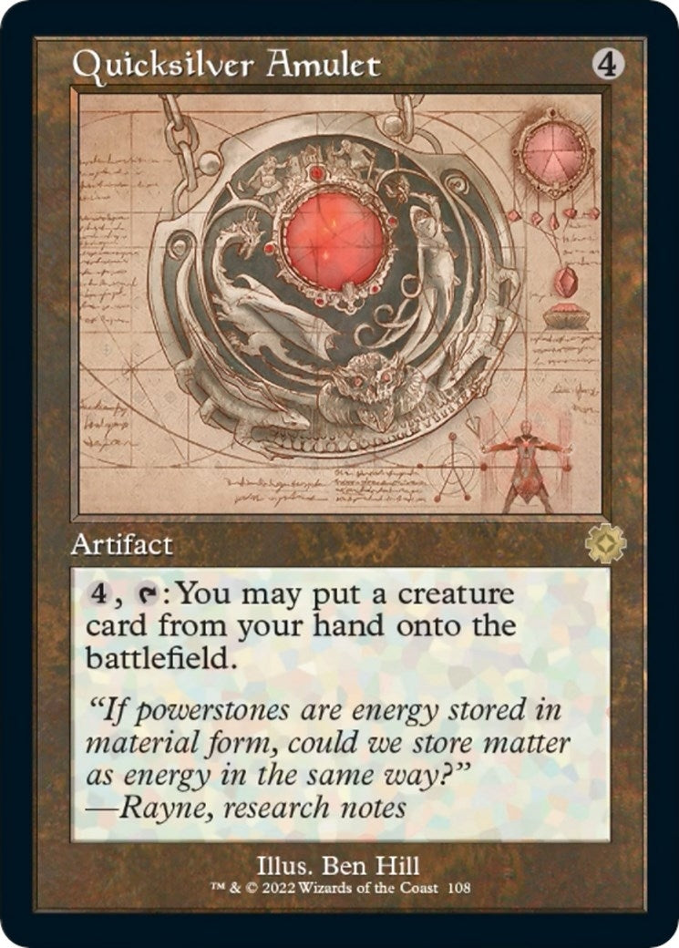 Image for Quicksilver Amulet (Schematic) (108) [The Brothers' War: Retro Frame Artifacts] - Magic: The Gathering