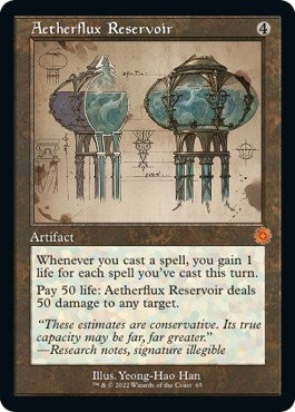 Image for Aetherflux Reservoir (Schematic) (65) [The Brothers' War: Retro Frame Artifacts] - Magic: The Gathering