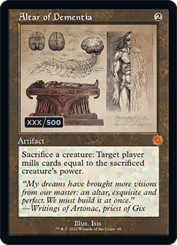 Image for Altar of Dementia (Schematic) (Serial Numbered) (66) [The Brothers' War: Retro Frame Artifacts] - Magic: The Gathering