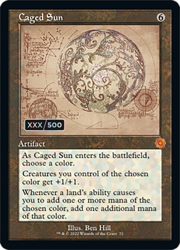 Image for Caged Sun (Schematic) (Serial Numbered) (72) [The Brothers' War: Retro Frame Artifacts] - Magic: The Gathering