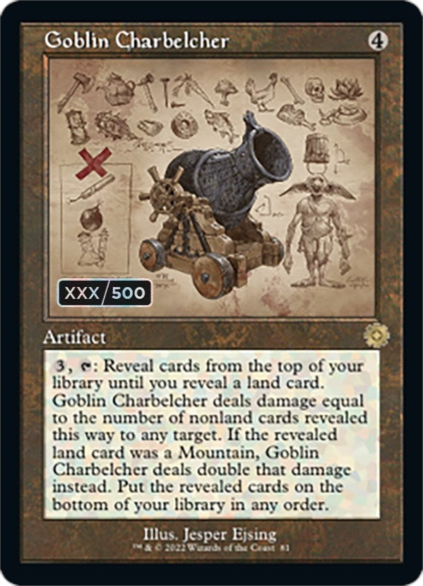 Image for Goblin Charbelcher (Schematic) (Serial Numbered) (81) [The Brothers' War: Retro Frame Artifacts] - Magic: The Gathering