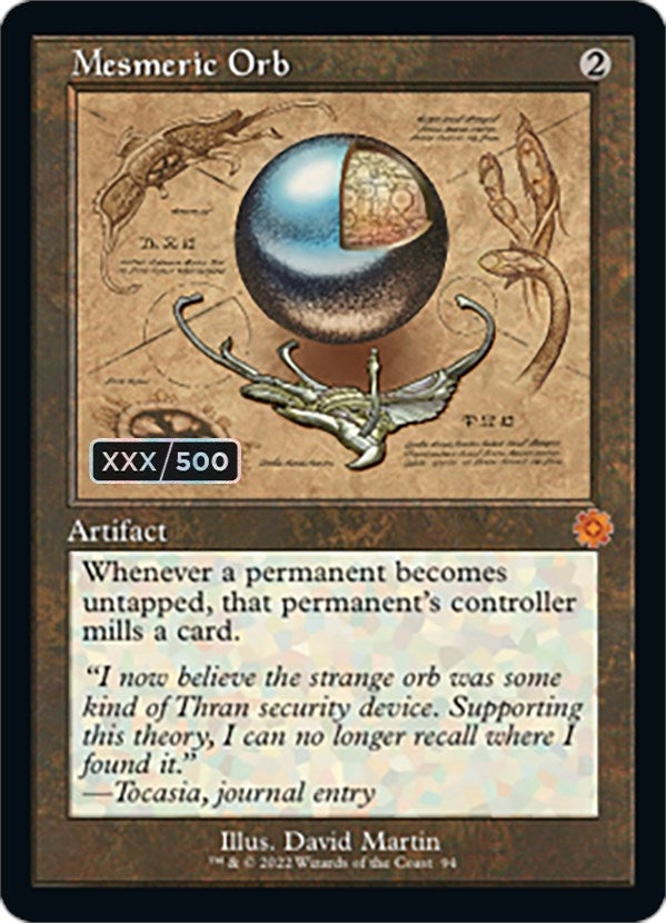 Image for Mesmeric Orb (Schematic) (Serial Numbered) (94) [The Brothers' War: Retro Frame Artifacts] - Magic: The Gathering